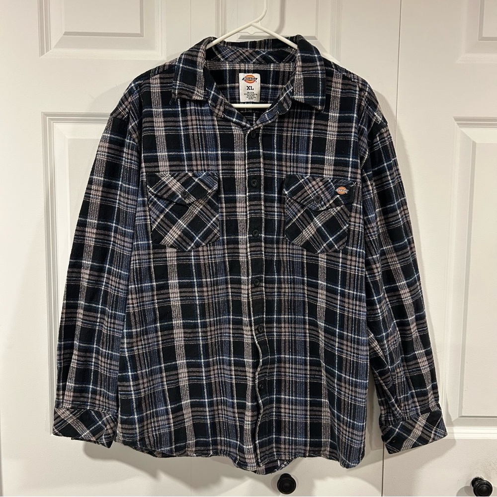 Dickies Multicolored Plaid Thick Flannel Shirt Men’s Size XL
